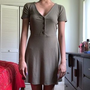 Short Olive-Green Dress